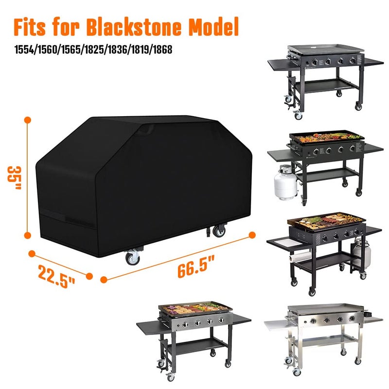 iCOVER 36 inch Griddle Cover for Blackstone, 600D Heavy Duty Waterproof Canvas Flat Top Gas Grill Covers for 36" Grills 1554 1825 for Weber 36â€ Griddles Camp Chef 600 with Support Pole - Image 4